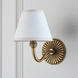 Endon Dahlia Curve & Ivy 16cm Wall Antique brass & vintage white fabric