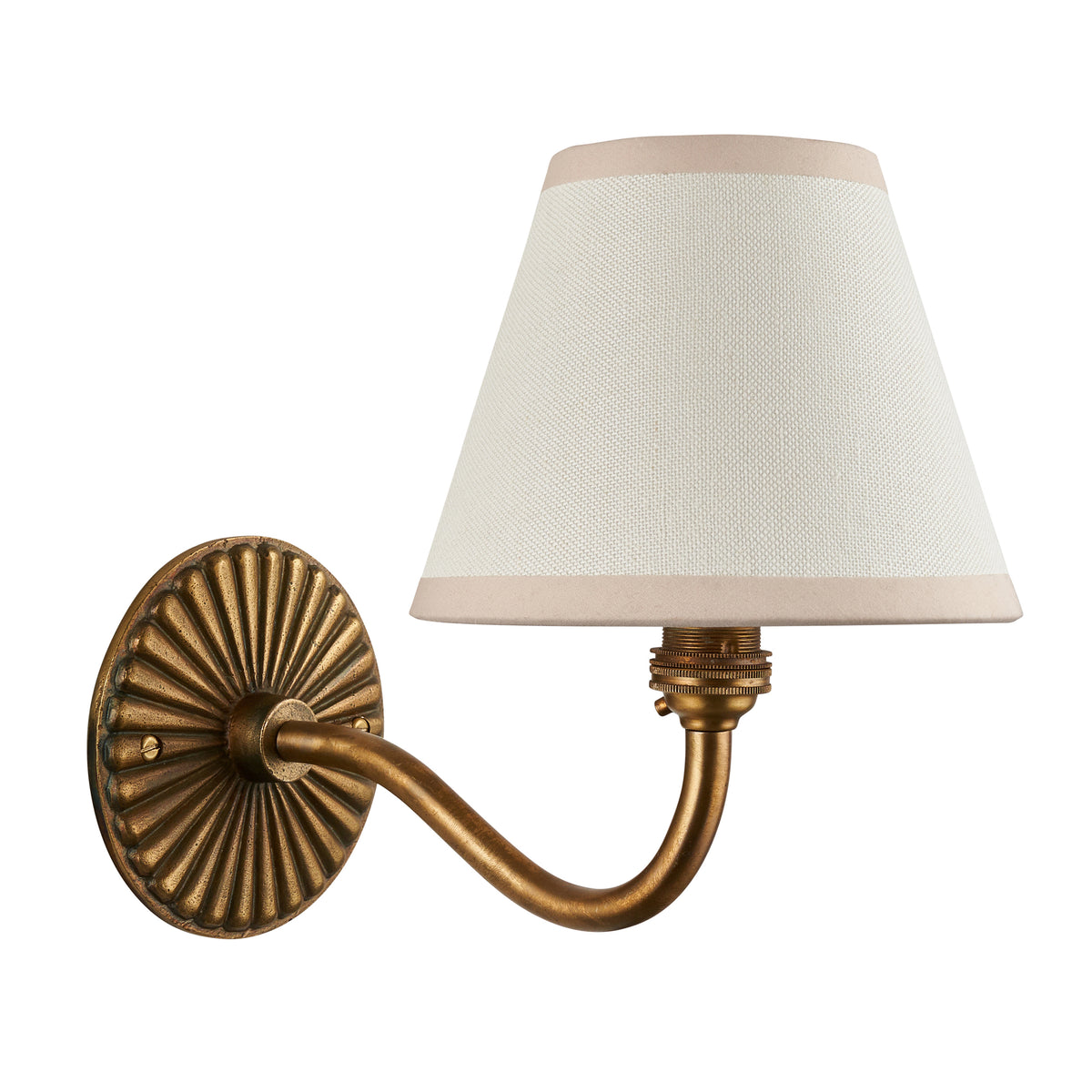 Endon Dahlia Curve & Ivy 16cm Wall Antique brass & vintage white fabric