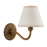 Endon Dahlia Curve & Ivy 16cm Wall Antique brass & vintage white fabric