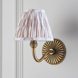 Endon Dahlia Curve & Ikat 16cm Wall Antique brass & neutral print fabric