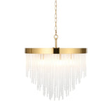 Endon Anistoria 5Lt Pendant Brushed aged brass plate & clear glass