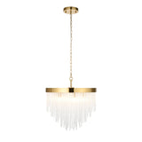 Endon Anistoria 5Lt Pendant Brushed aged brass plate & clear glass