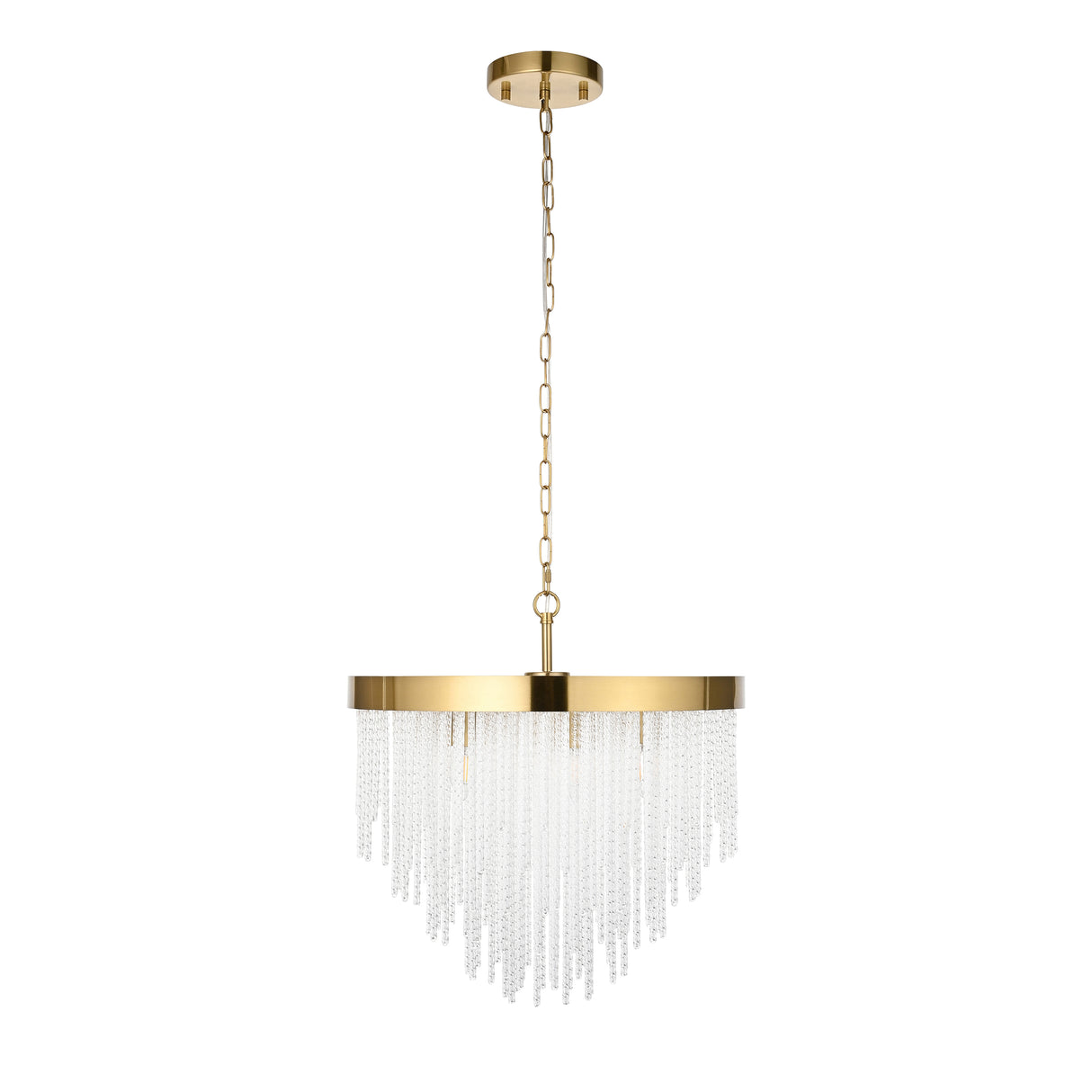 Endon Anistoria 5Lt Pendant Brushed aged brass plate & clear glass