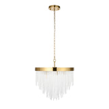 Endon Anistoria 5Lt Pendant Brushed aged brass plate & clear glass