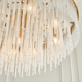 Endon Anistoria Grand 9Lt Pendant Brushed aged brass plate & clear glass