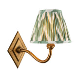 Endon Diamond Curve & Zigzag 16cm Wall Antique brass & cotswold green fabric