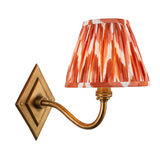 Endon Diamond Curve & Zigzag 16cm Wall Antique brass & apricot orange fabric