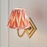 Endon Diamond Curve & Zigzag 16cm Wall Antique brass & apricot orange fabric