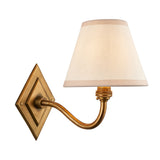 Endon Diamond Curve & Ivy 16cm Wall Antique brass & vintage white fabric