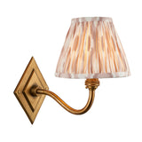 Endon Diamond Curve & Ikat 16cm Wall Antique brass & neutral print fabric