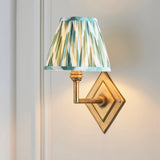 Endon Diamond Angle & Zigzag 16cm Wall Antique brass & cotswold green fabric