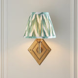 Endon Diamond Angle & Zigzag 16cm Wall Antique brass & cotswold green fabric