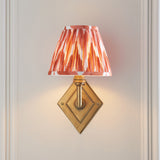 Endon Diamond Angle & Zigzag 16cm Wall Antique brass & apricot orange fabric