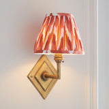Endon Diamond Angle & Zigzag 16cm Wall Antique brass & apricot orange fabric