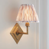 Endon Diamond Angle & Ikat 16cm Wall Antique brass & neutral print fabric