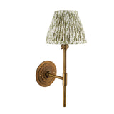 Endon Halo Tall & Leaf 16cm Wall Antique brass & herb garden green fabric