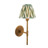 Endon Halo Tall & Zigzag 16cm Wall Antique brass & cotswold green fabric