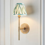 Endon Halo Tall & Zigzag 16cm Wall Antique brass & cotswold green fabric