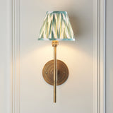 Endon Halo Tall & Zigzag 16cm Wall Antique brass & cotswold green fabric