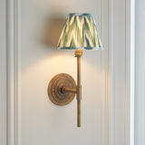 Endon Halo Tall & Zigzag 16cm Wall Antique brass & cotswold green fabric