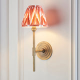 Endon Halo Tall & Zigzag 16cm Wall Antique brass & apricot orange fabric