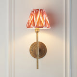 Endon Halo Tall & Zigzag 16cm Wall Antique brass & apricot orange fabric