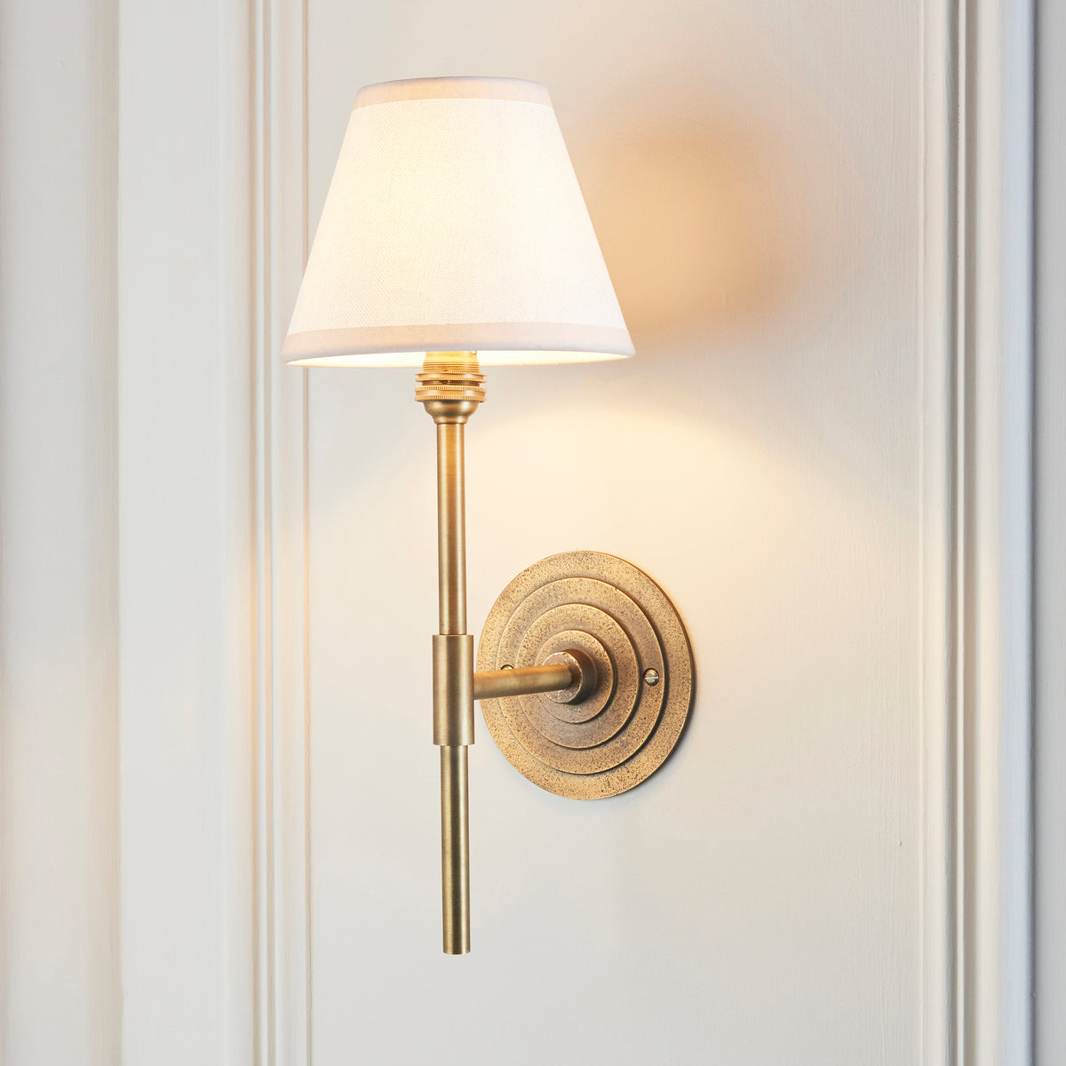 Endon Halo Tall & Ivy 16cm Wall Antique brass & vintage white fabric