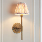 Endon Halo Tall & Ikat 16cm Wall Antique brass & neutral print fabric