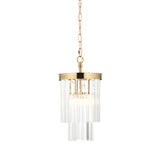 Endon Conaston Pendant Brushed aged brass plate & clear cut glass