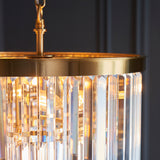 Endon Conaston 4lt Pendant Brushed aged brass plate & clear cut glass