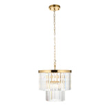 Endon Conaston 4lt Pendant Brushed aged brass plate & clear cut glass