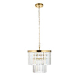 Endon Conaston 4lt Pendant Brushed aged brass plate & clear cut glass