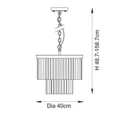Endon Conaston 4lt Pendant Brushed aged brass plate & clear cut glass