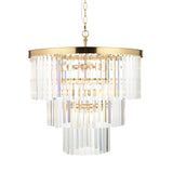 Endon Conaston 7lt Pendant Brushed aged brass plate & clear cut glass