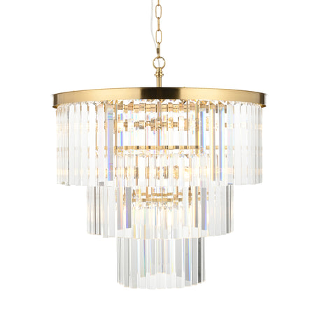 Endon Conaston 7lt Pendant Brushed aged brass plate & clear cut glass