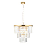 Endon Conaston 7lt Pendant Brushed aged brass plate & clear cut glass