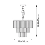 Endon Conaston 7lt Pendant Brushed aged brass plate & clear cut glass