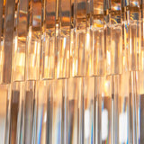 Endon Conaston 4lt Linear Pendant Brushed aged brass plate & clear cut glass