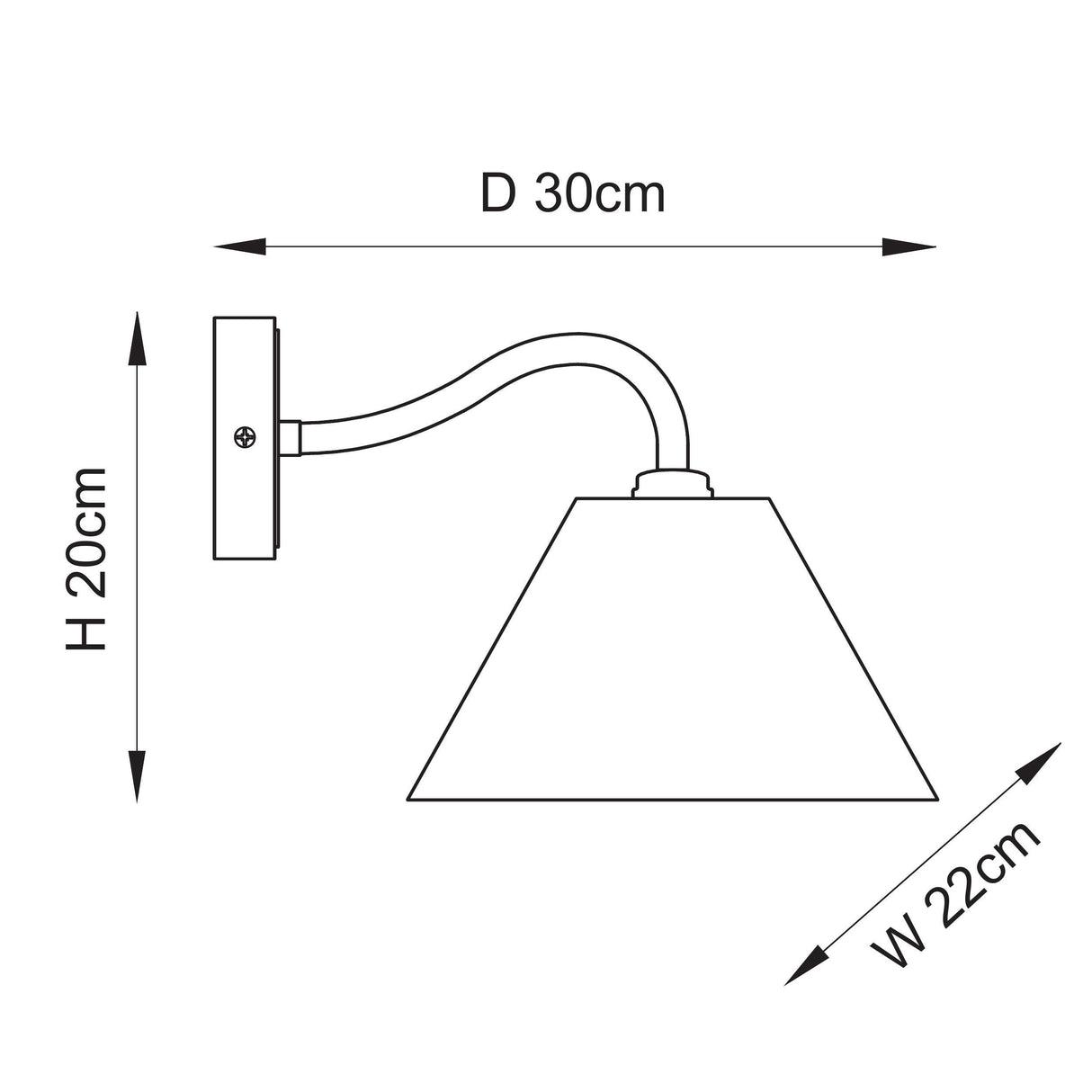 Endon Knole Wall Matt black & natural faux linen