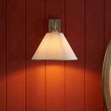 Endon Knole Wall Antique brass plate & natural faux linen