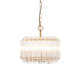 Endon Valentina 3lt Pendant Brushed aged brass plate & clear glass