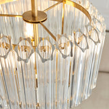 Endon Valentina 3lt Pendant Brushed aged brass plate & clear glass