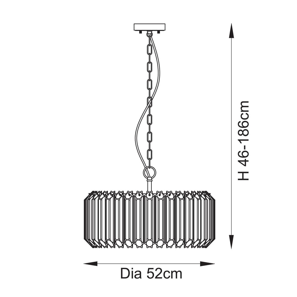Endon Valentina 5lt Pendant Brushed aged brass plate & clear glass