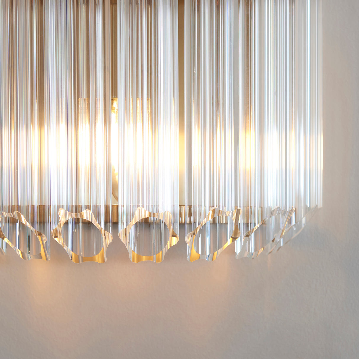 Endon Valentina Wall Brushed aged brass plate & clear glass