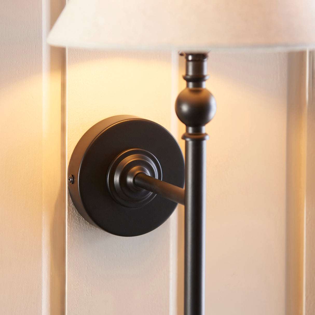 Endon Lille Wall Light Matt Black with Shade