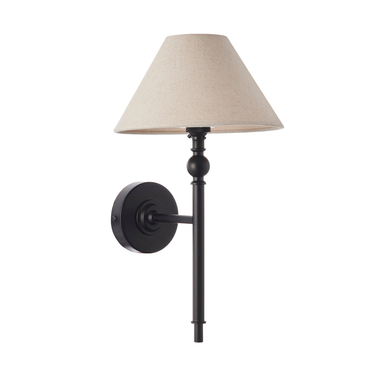 Endon Lille Wall Light Matt Black with Shade