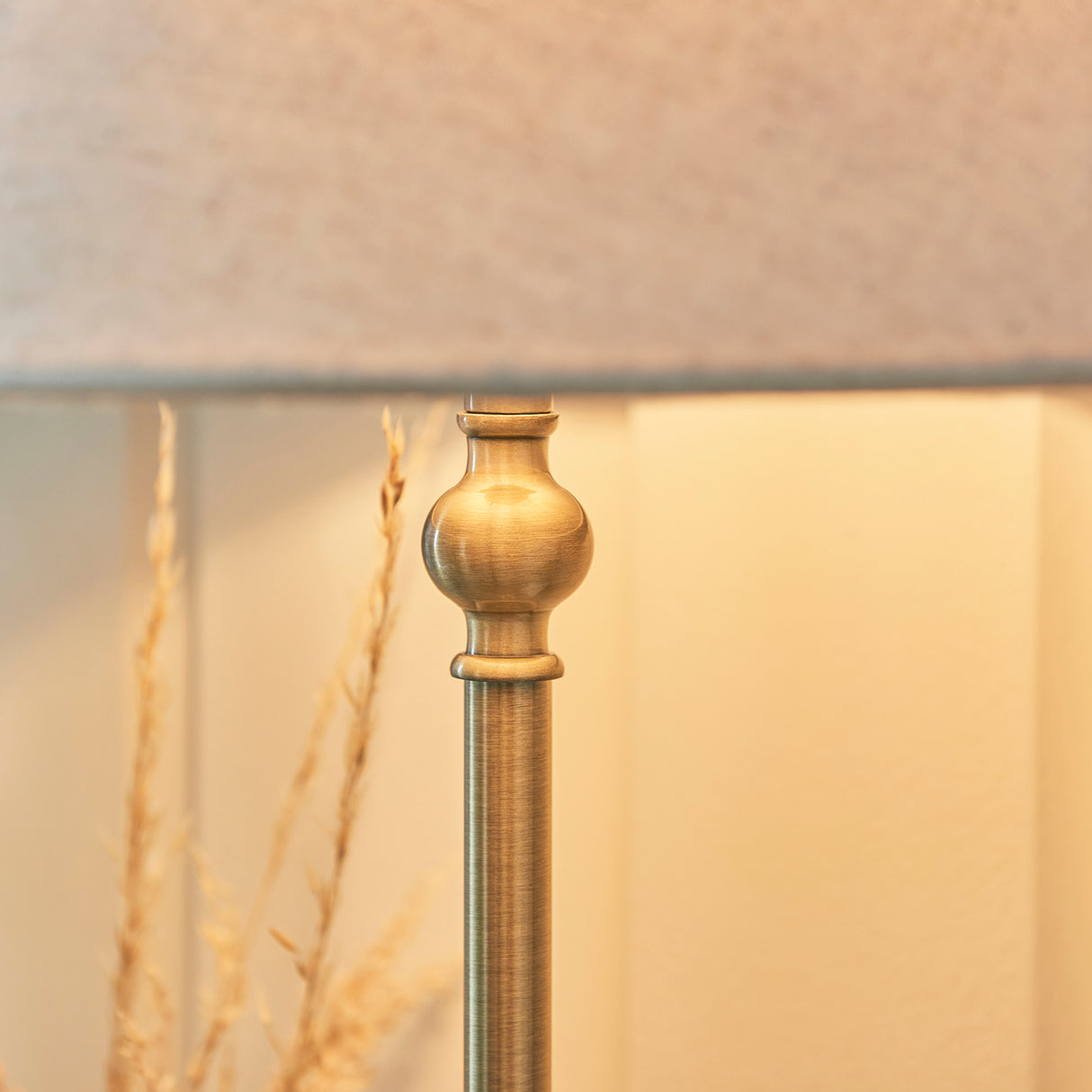 Endon Lille Table Table Lamp Antique Brass with 31cm Shade