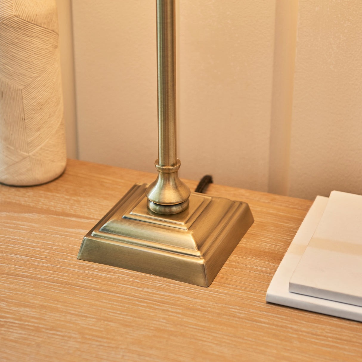 Endon Lille Table Table Lamp Antique Brass with 31cm Shade