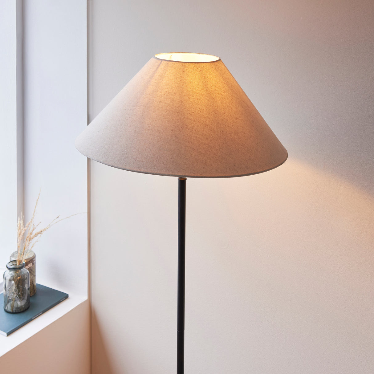 Endon Lille Floor Lamp Matt Black with Shade