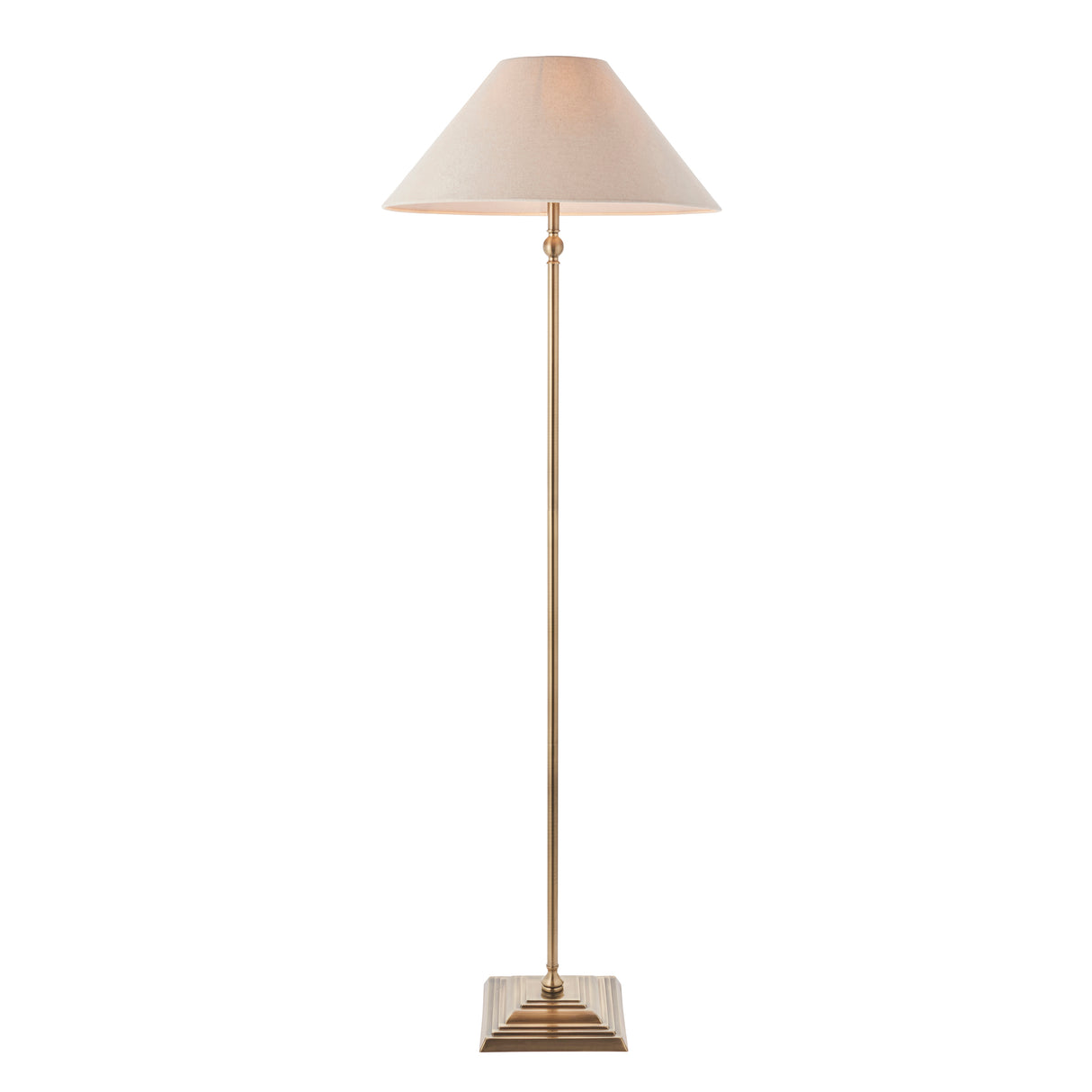 Endon Lille Floor Lamp Antique Brass with Shade